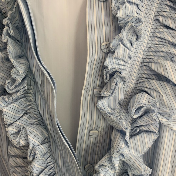 BCBGMaxAzria pinstripe cocktail dress with waist tie and pockets. - Picture 5 of 7